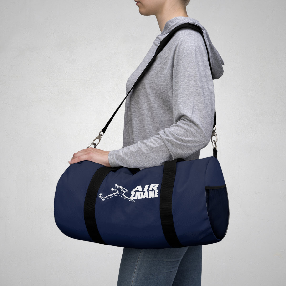 Sac de sport AIR ZIDANE — Marine, motif horizontal