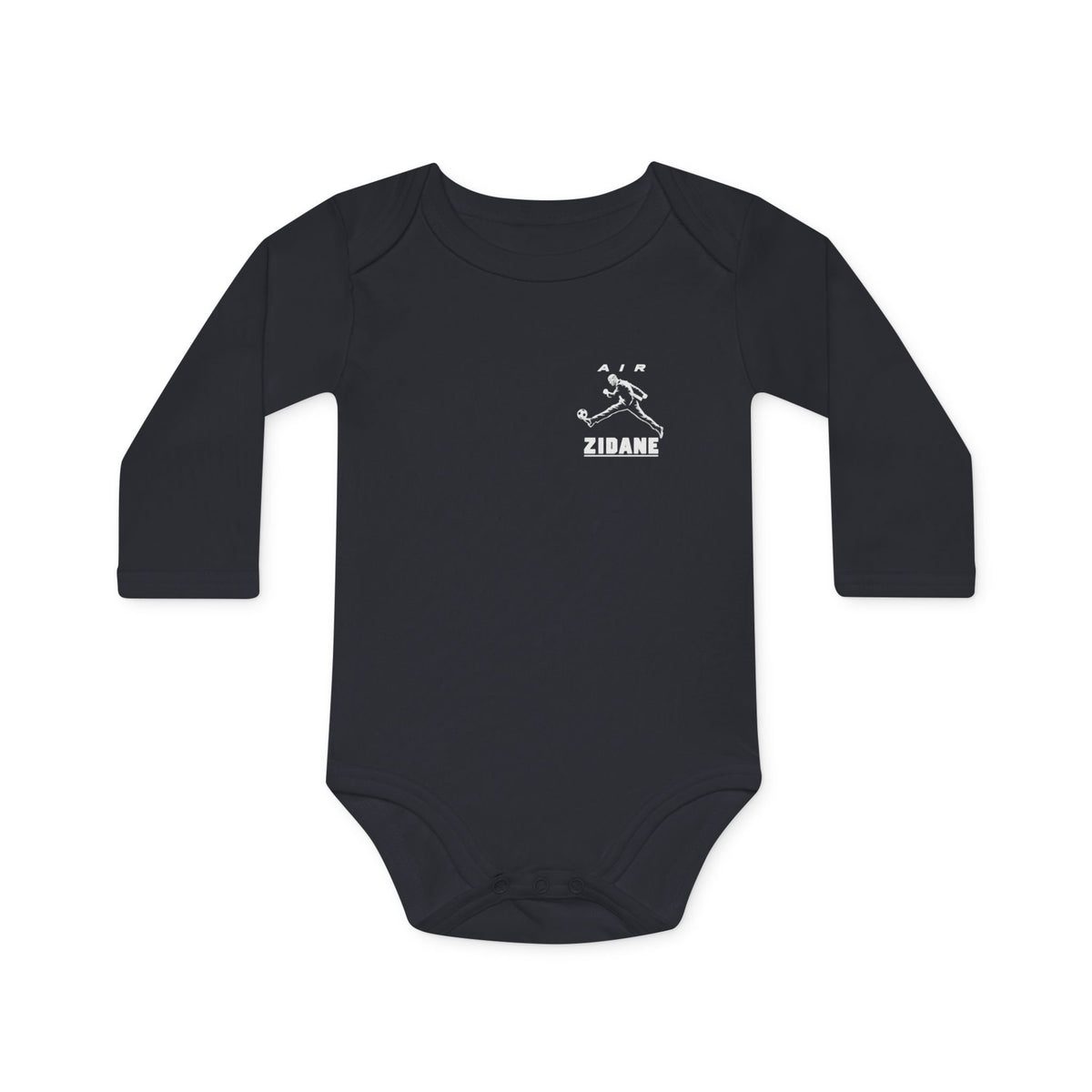 Body bébé bio manches longues AIR ZIDANE — Noir