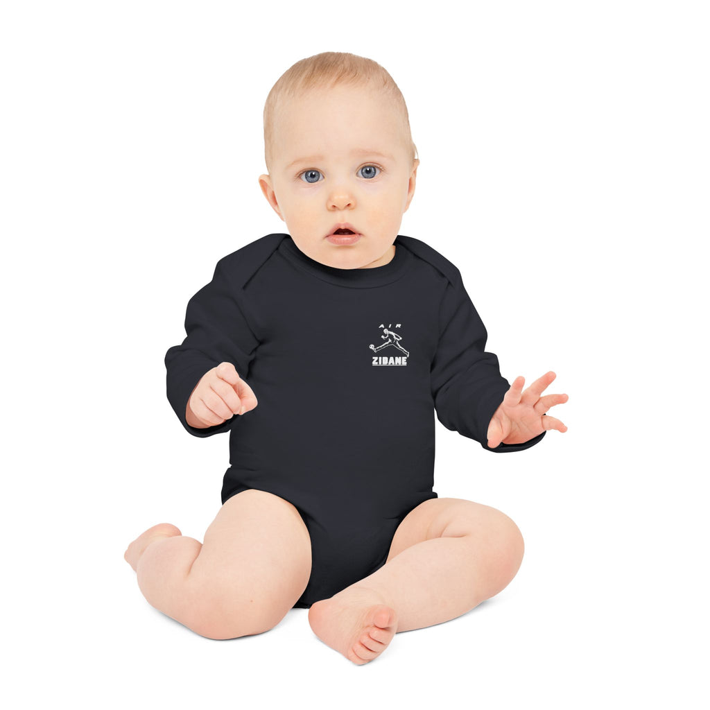 Body bébé bio manches longues AIR ZIDANE — Noir