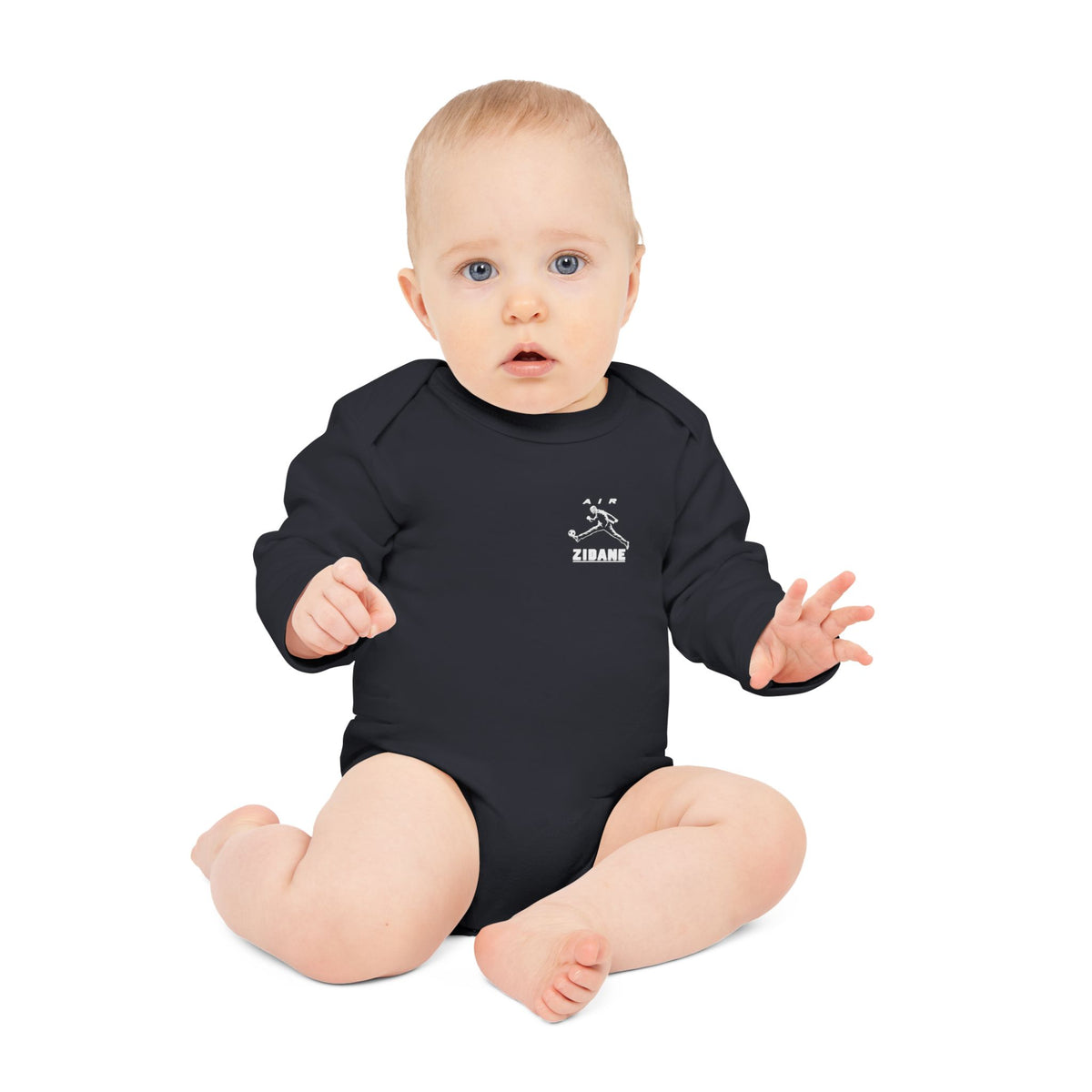 Body bébé bio manches longues AIR ZIDANE — Noir