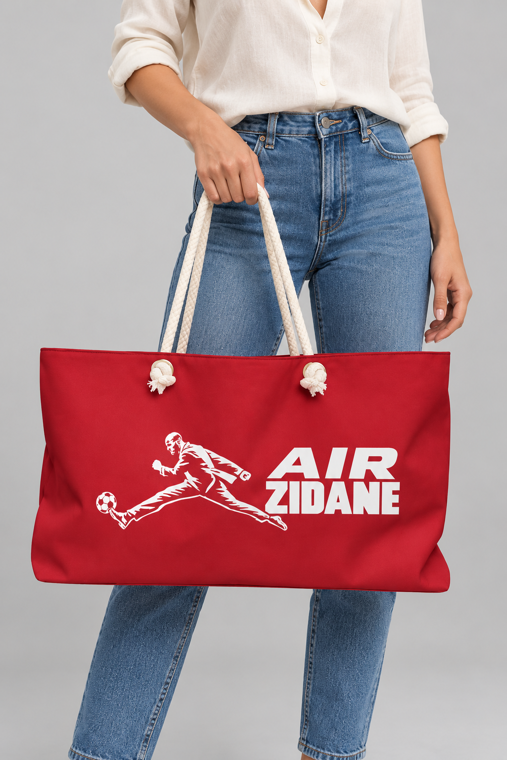 Sac week-end AIR ZIDANE — Rouge, motif horizontal