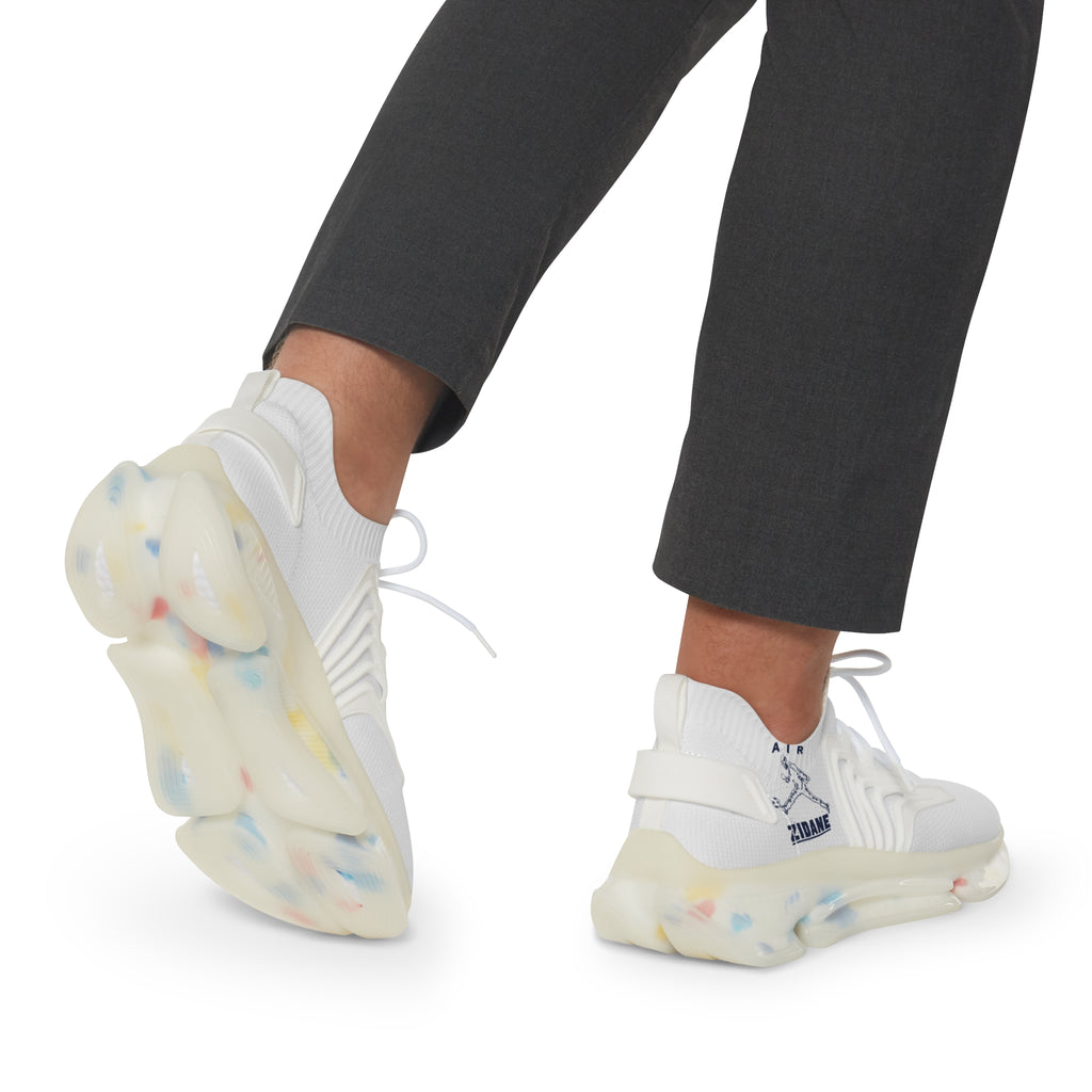 Baskets en maille homme AIR ZIDANE — Blanc et marine